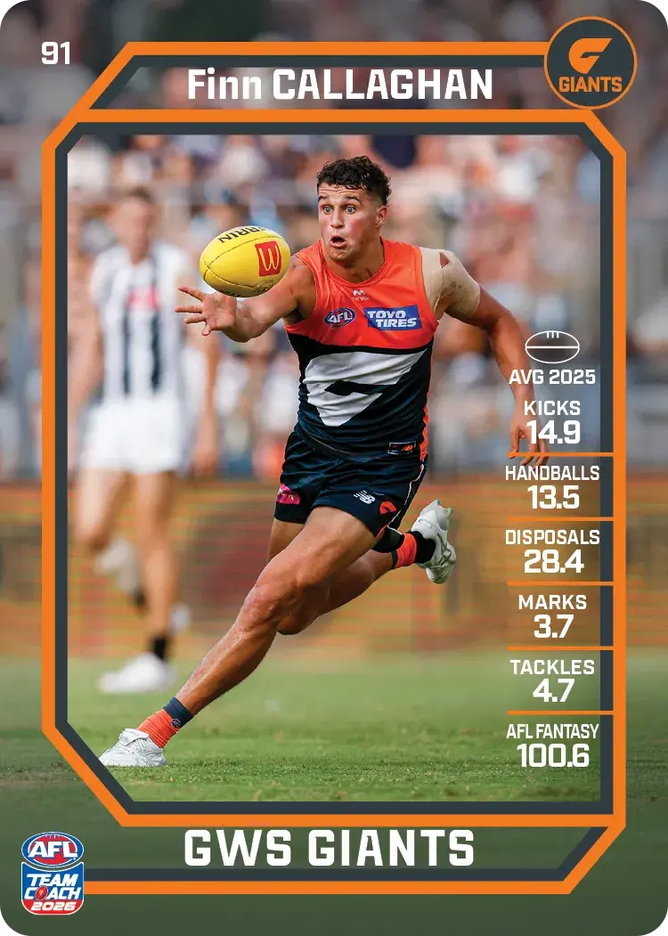 2026 Teamcoach AFL Base #91 Finn Callaghan