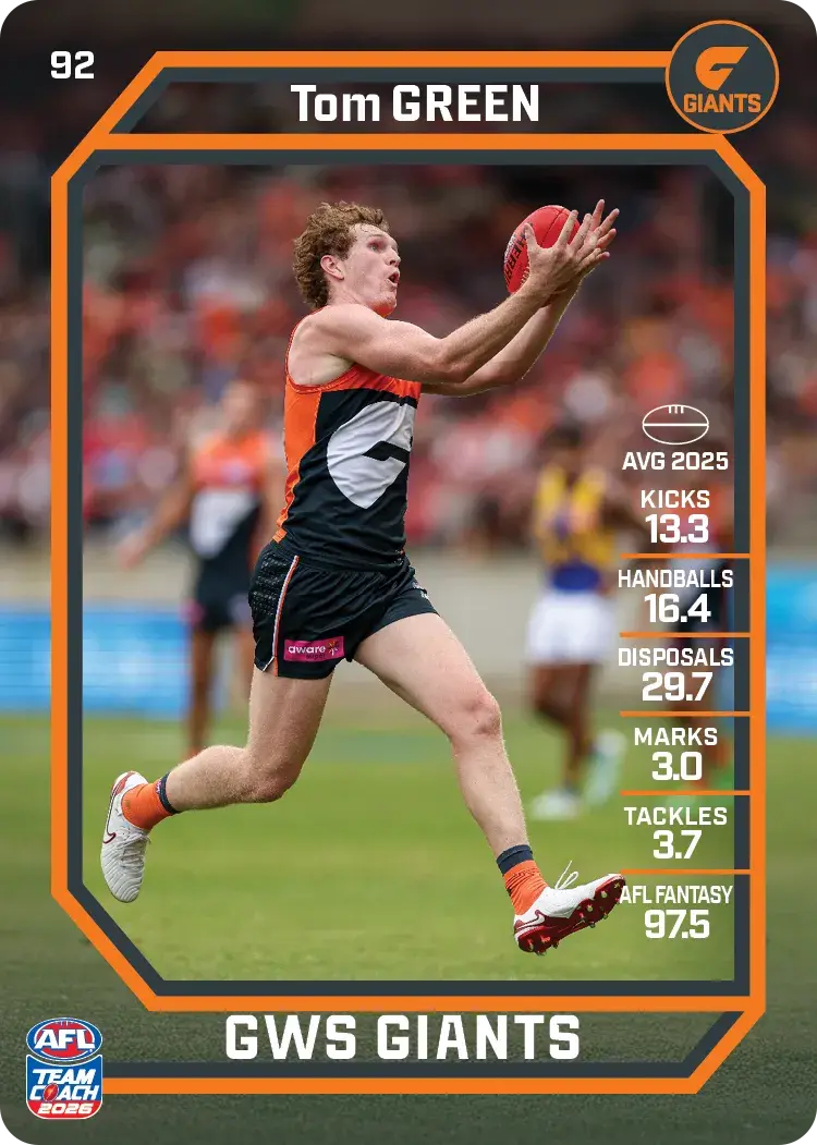 2026 Teamcoach AFL Base #92 Tom Green