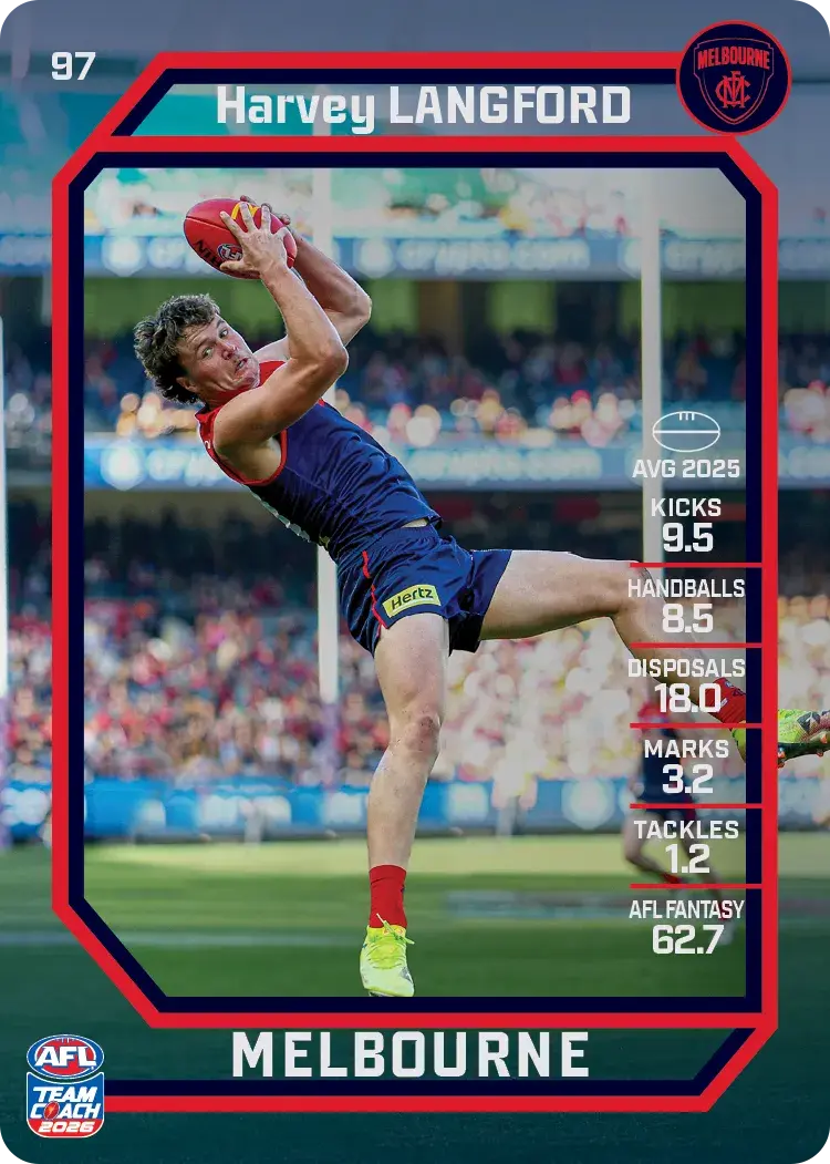 2026 Teamcoach AFL Base #97 Harvey Langford