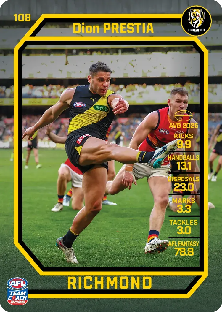 2026 Teamcoach AFL Base #108 Dion Prestia