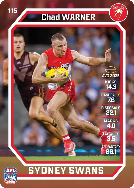 2026 Teamcoach AFL Base #115 Chad Warner