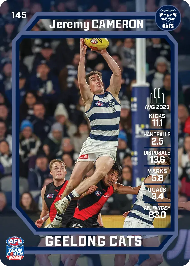 2026 Teamcoach AFL Base #145 Jeremy Cameron