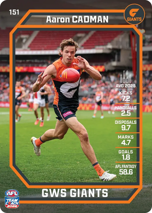 2026 Teamcoach AFL Base #151 Aaron Cadman