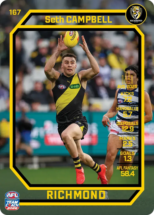 2026 Teamcoach AFL Base #167 Seth Campbell