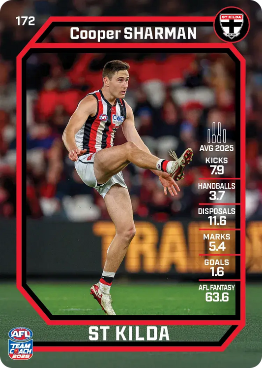 2026 Teamcoach AFL Base #172 Cooper Sharman