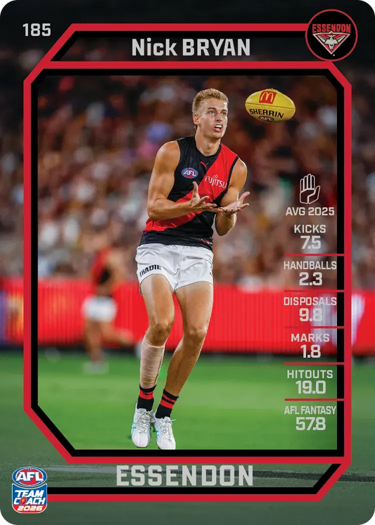 2026 Teamcoach AFL Base #185 Nick Bryan