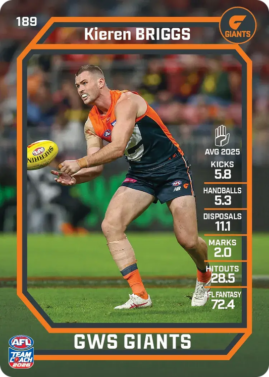 2026 Teamcoach AFL Base #189 Kieren Briggs