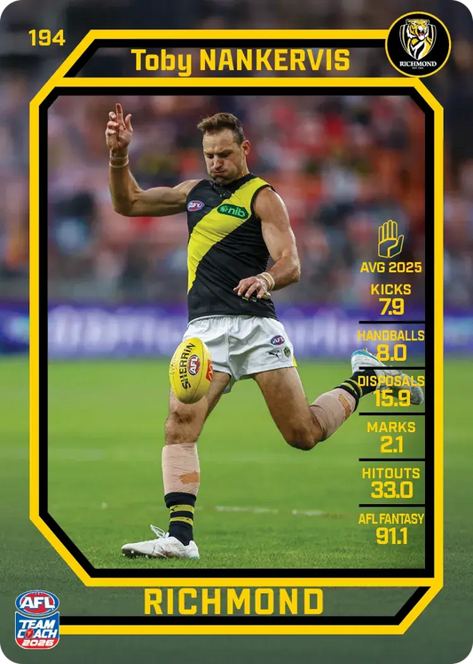 2026 Teamcoach AFL Base #194 Toby Nankervis