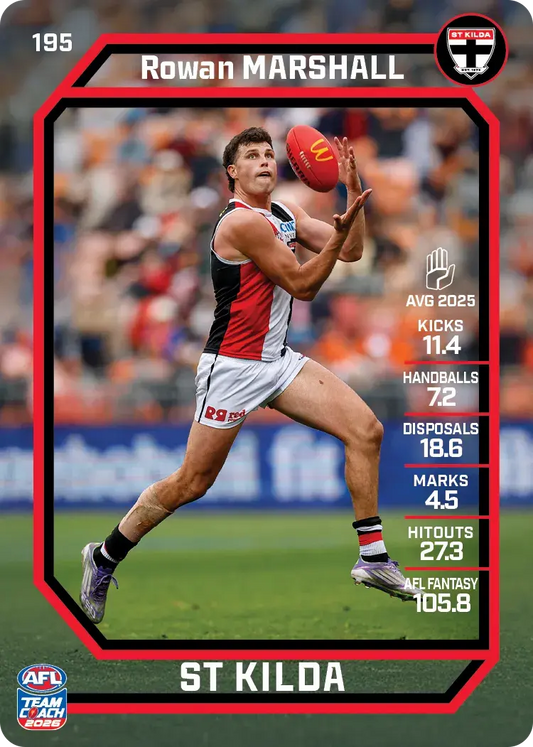 2026 Teamcoach AFL Base #195 Rowan Marshall