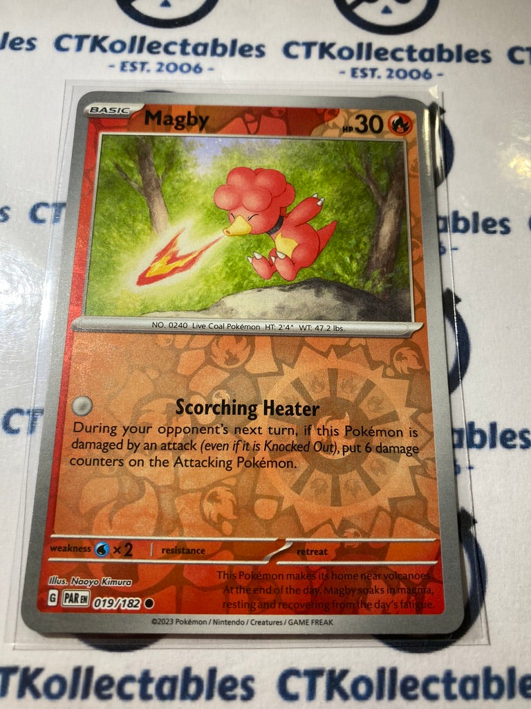 Magby Reverse Holo #019/182 2023 Scarlet & Violet Paradox Rift Pokémon TCG