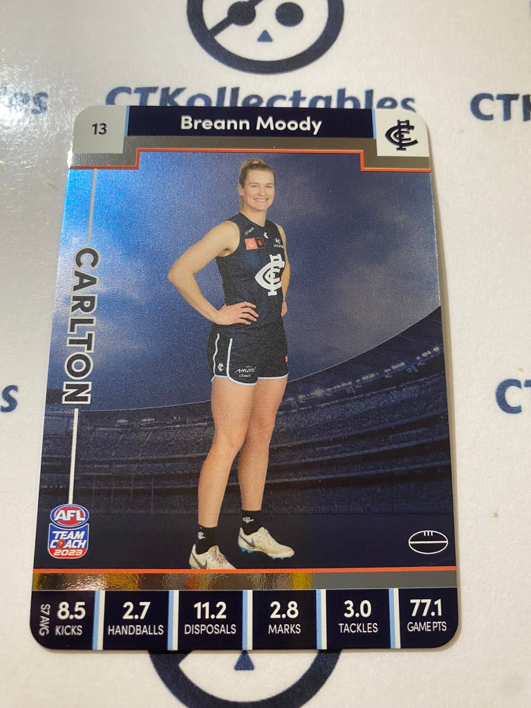 2023 AFLW Teamcoach Silver Card #13 Breann Moody