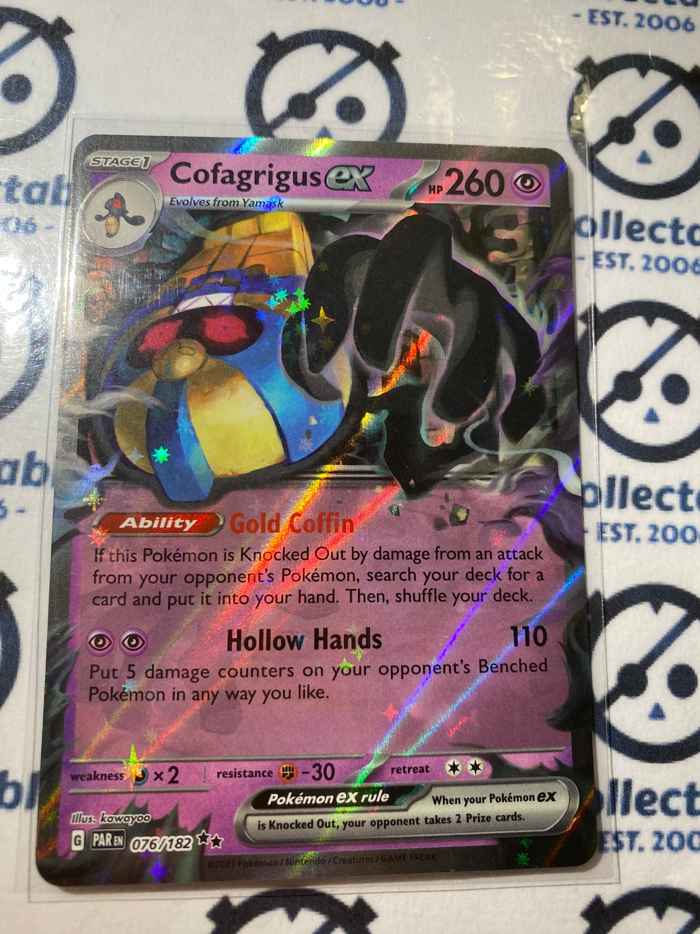 Cofagrigus EX Ultra Rare #076/182 2023 Paradox Rift Pokémon TCG