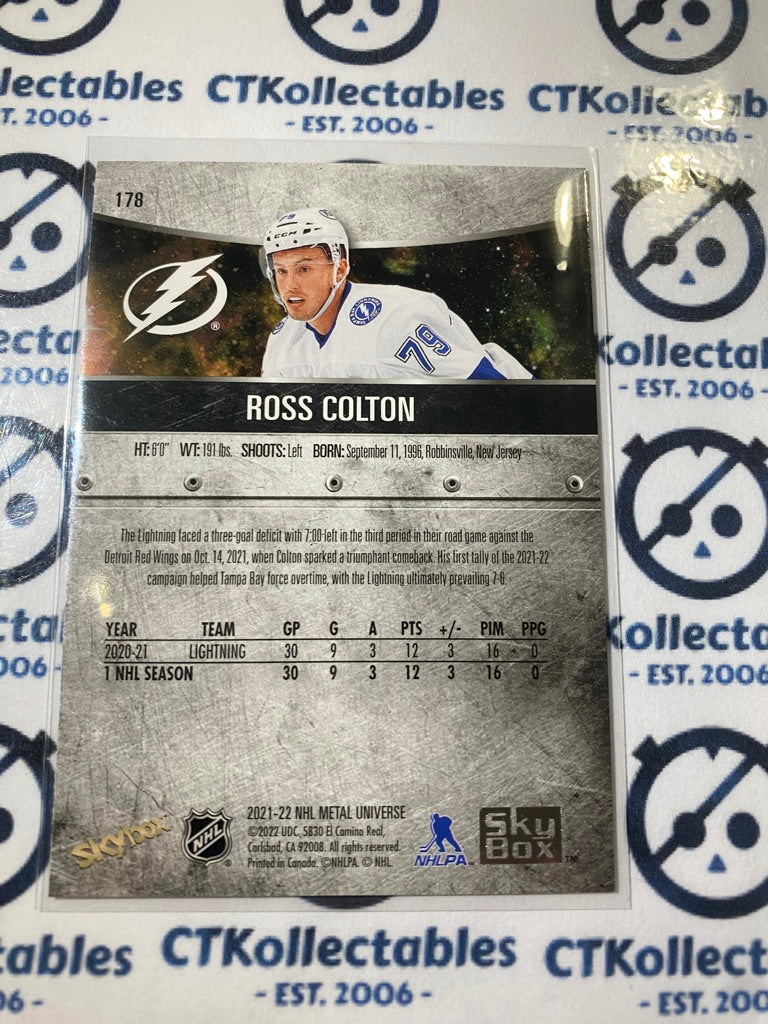 2021/22 Skybox NHL Metal Universe Ross Colton RC #178 Lightning