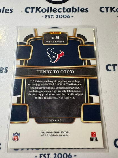 2023 NFL Panini Select Concourse Rookie #39 Henry To’oTo’o Texans
