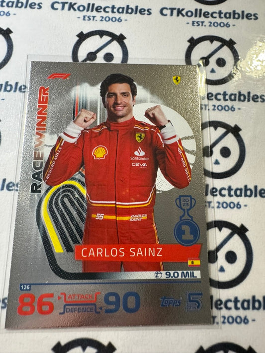 2024 Topps Turbo Attax F1 - Race Winner Carlos Sainz Mirror Foil #126