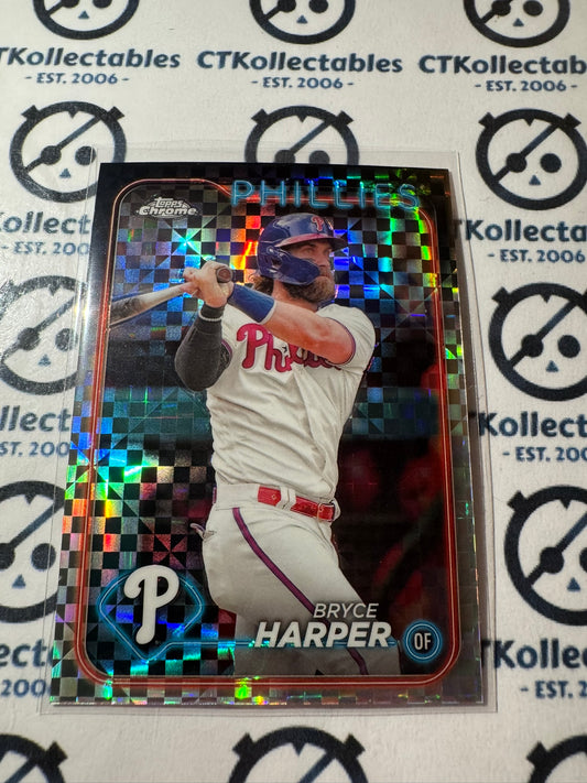 2024 Topps Chrome Baseball Bryce Harper X-Fractor #62 Phillies