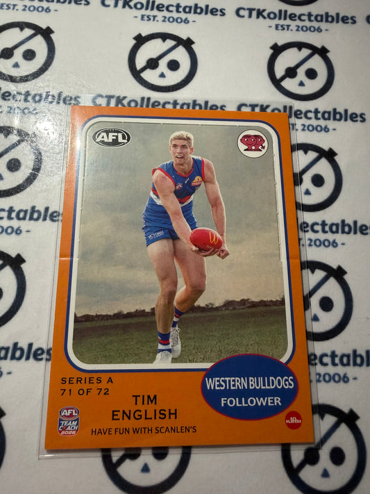 2026 Teamcoach AFL Scanlens Die-Cut Tim English 71 of 72 Bulldogs