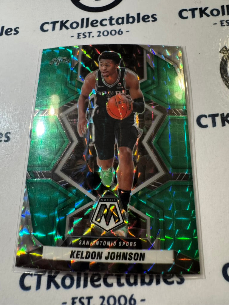 2021-22 Panini Nba Mosaic Keldon Johnson Green Prizm #160 Spurs