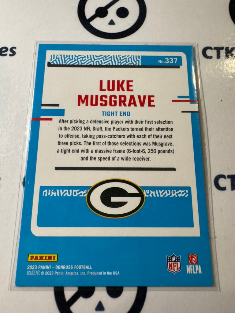 2023 NFL Panini Donruss Rated Rookie #337 Luke Musgrave Green Bay Packers