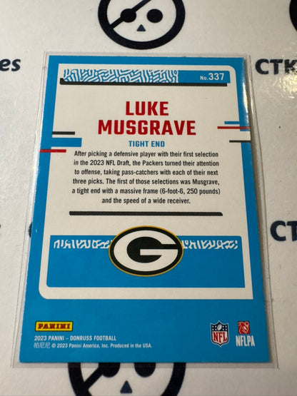 2023 NFL Panini Donruss Rated Rookie #337 Luke Musgrave Green Bay Packers