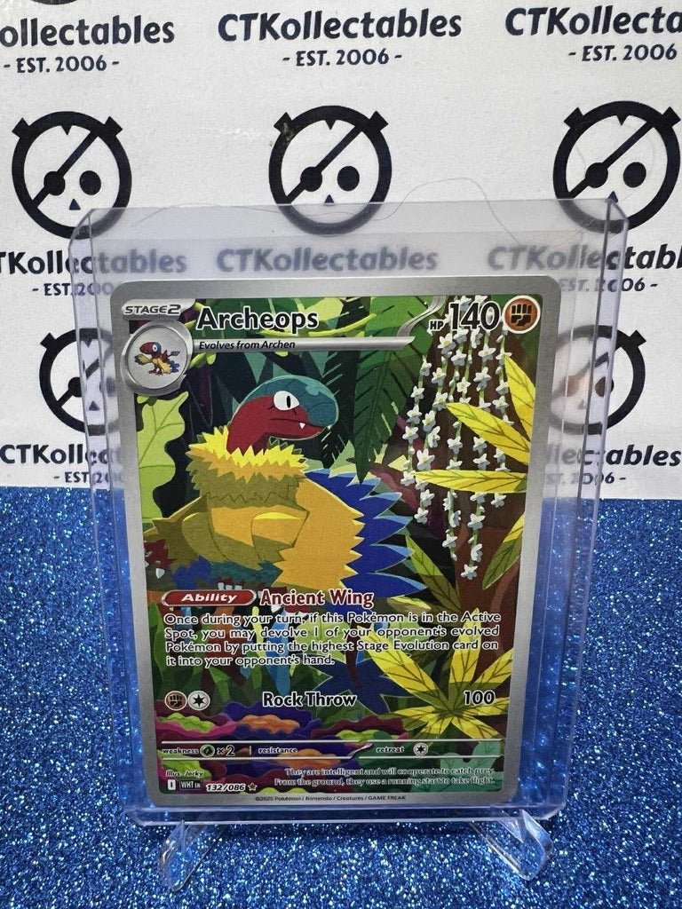 ARCHEOPS ILLUSTRATION RARE SCARLET & VIOLET WHITE FLARE #132/086 POKEMON CARD