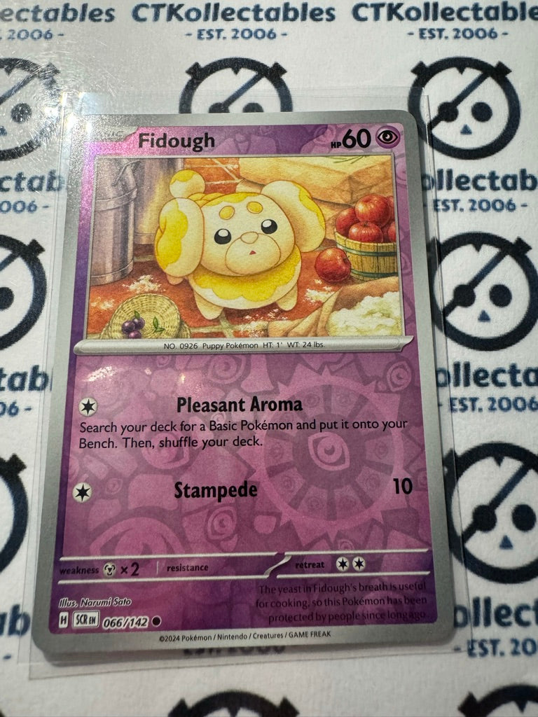 Fidough Reverse Holo #066/142 Stellar Crown Scarlet & Violet Pokemon