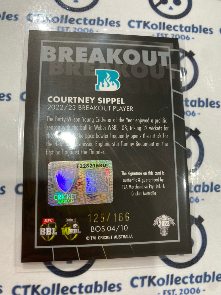 2023/24 TLA Cricket Traders Breakout Courtney Sippel Black Signatures #125/166