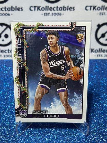 2025-26 Topps Holiday NBA #H184 Nique Clifford Sacramento Kings RC