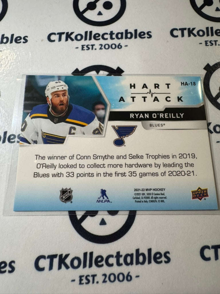 2021-22 NHL Upper Deck MVP Ryan O'Reilly Hart Attack HA-18 Blues