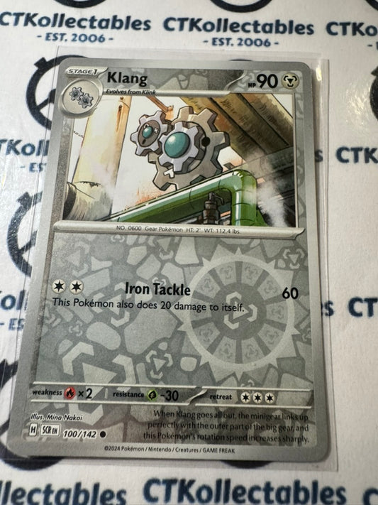 Klang Reverse Holo #100/142 Stellar Crown Scarlet & Violet Pokemon