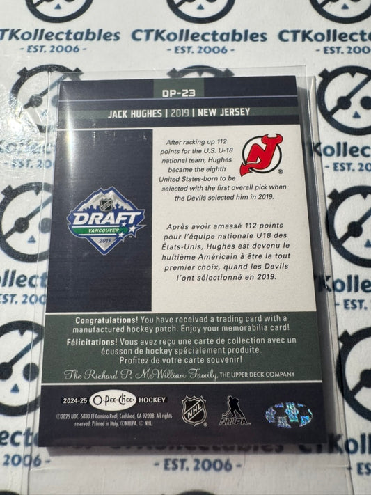 2024-25 O-Pee-Chee Hockey First Round Patches DP-23 Jack Hughes  Devils