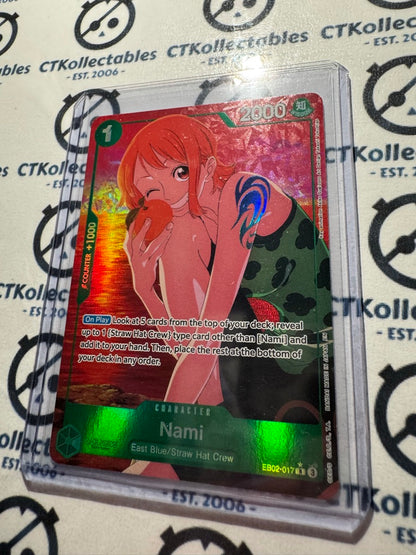 One Piece TCG Nami Alt Art EB02-017 R Anime 25th Collection