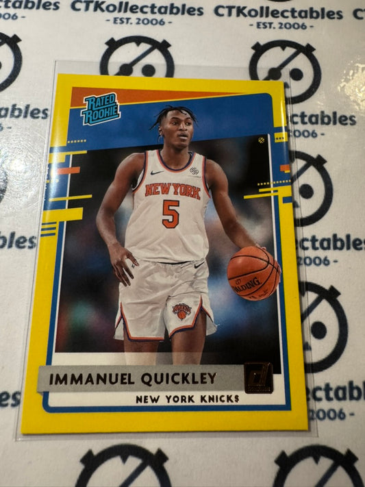 2020-21 NBA Donruss Immanuel Quickley Yellow Flood Rated Rookie #213 Knicks