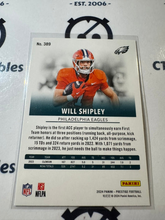 2024 NFL Prestige Dots Xtra Points Rookie Card #389 Will Shipley Eagles
