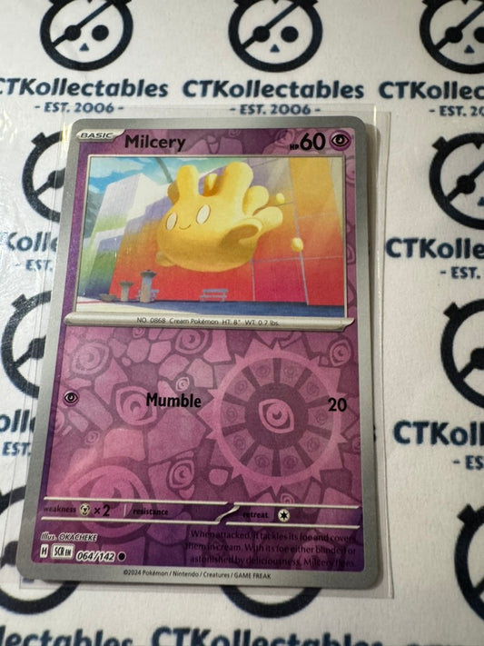 Milcery Reverse Holo #064/142 Stellar Crown Scarlet & Violet Pokemon