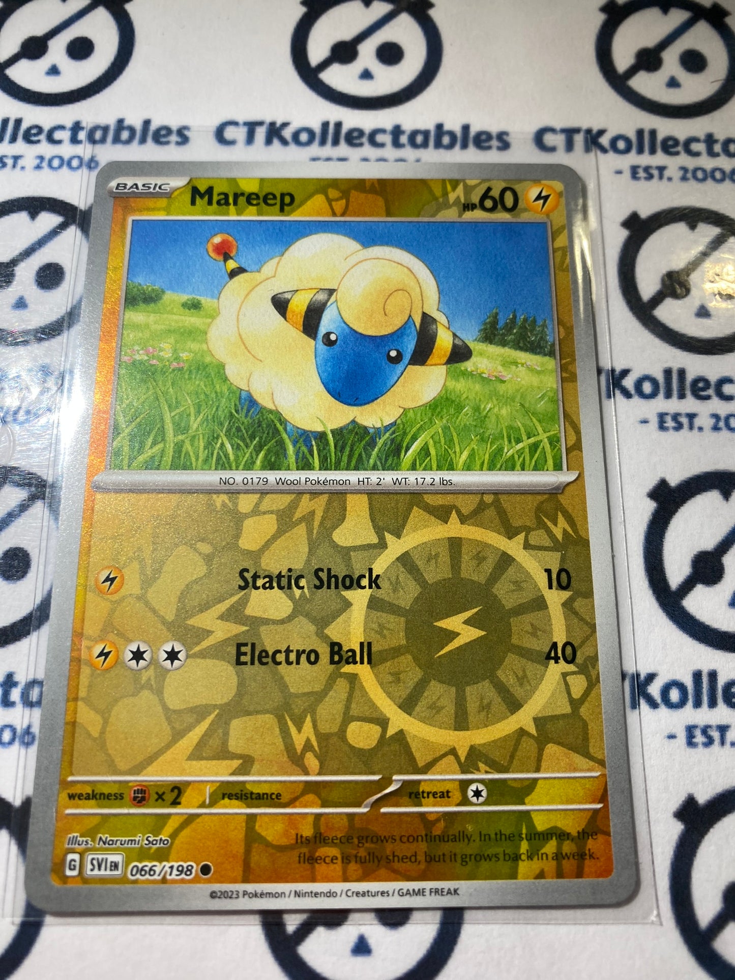 Mareep Reverse Holo #066/198 2023 Scarlet & Violet Pokémon TCG