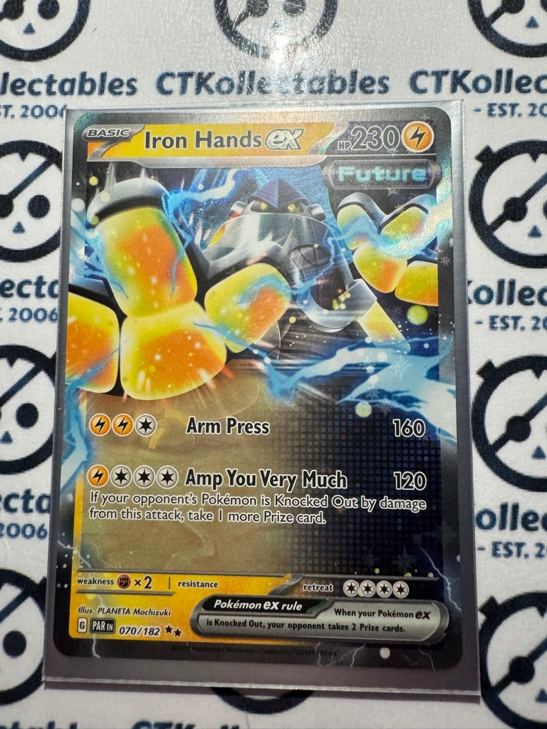 Iron Hands EX Ultra Rare #070/182 2023 Paradox Rift Pokémon TCG