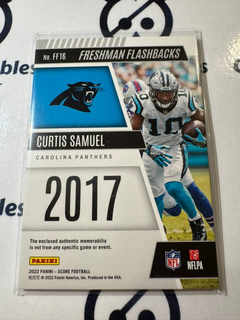 2022 NFL Panini Score Freshman Flashbacks #FF16 Curtis Samuel Relic Panthers