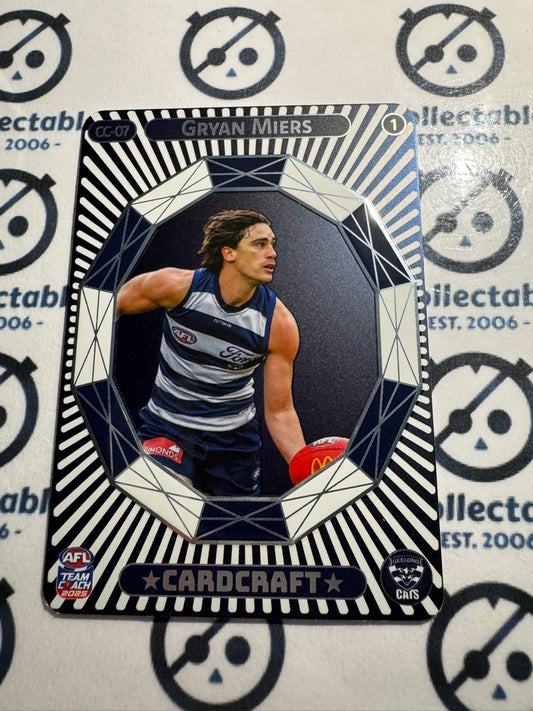 2025 AFL Teamcoach Gryan Miers Card craft #1 CC-07 Cats
