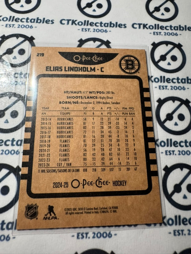 2024-25 O-Pee-Chee Hockey RETRO #219 Elias Lindholm  Vancouver Canucks