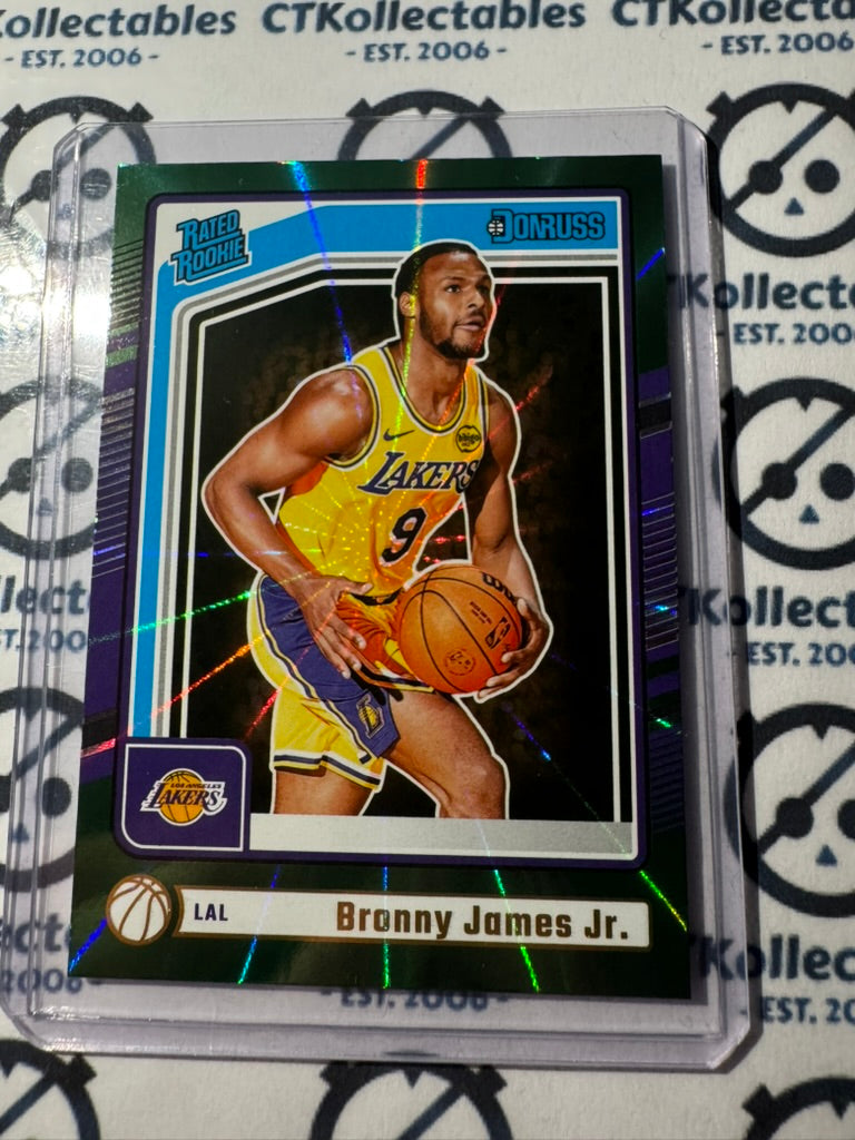 2024-25 NBA Donruss Bronny James Jr. Green Parallel Rated Rookie #243 lakers