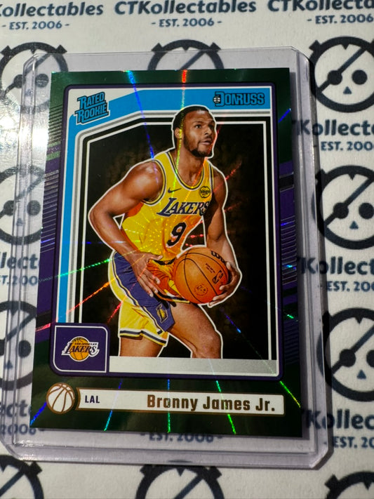 2024-25 NBA Donruss Bronny James Jr. Green Parallel Rated Rookie #243 lakers