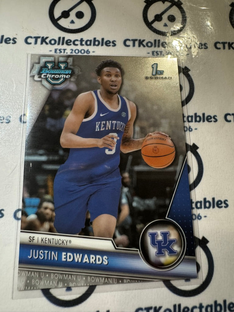 2023/24 Bowman Chrome University Justin Edwards #46 1st Bowman