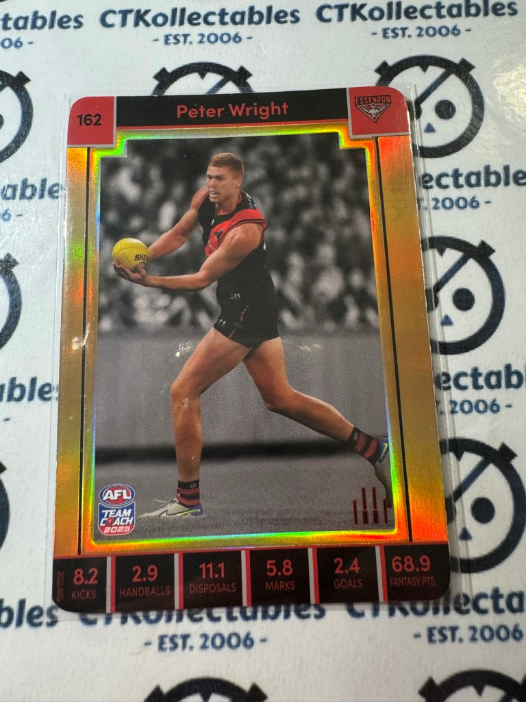 2023 AFL Teamcoach Peter Wright Gold card #162 Bombers