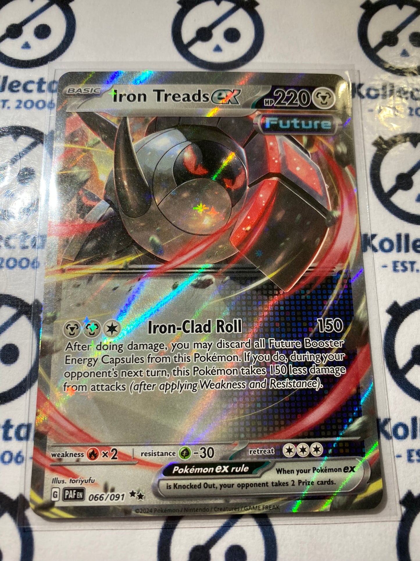 Iron Treads EX Ultra Rare #066/091 2024 Paldean Fates Pokemon Card