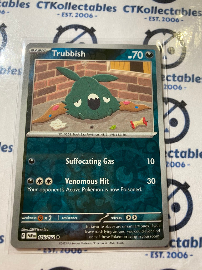 Trubbish Reverse Holo #116/182 2023 Scarlet & Violet Paradox Rift Pokémon TCG