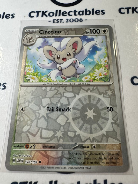 Cinccino Reverse Holo #126/159 Journey Together Pokemon Card TCG