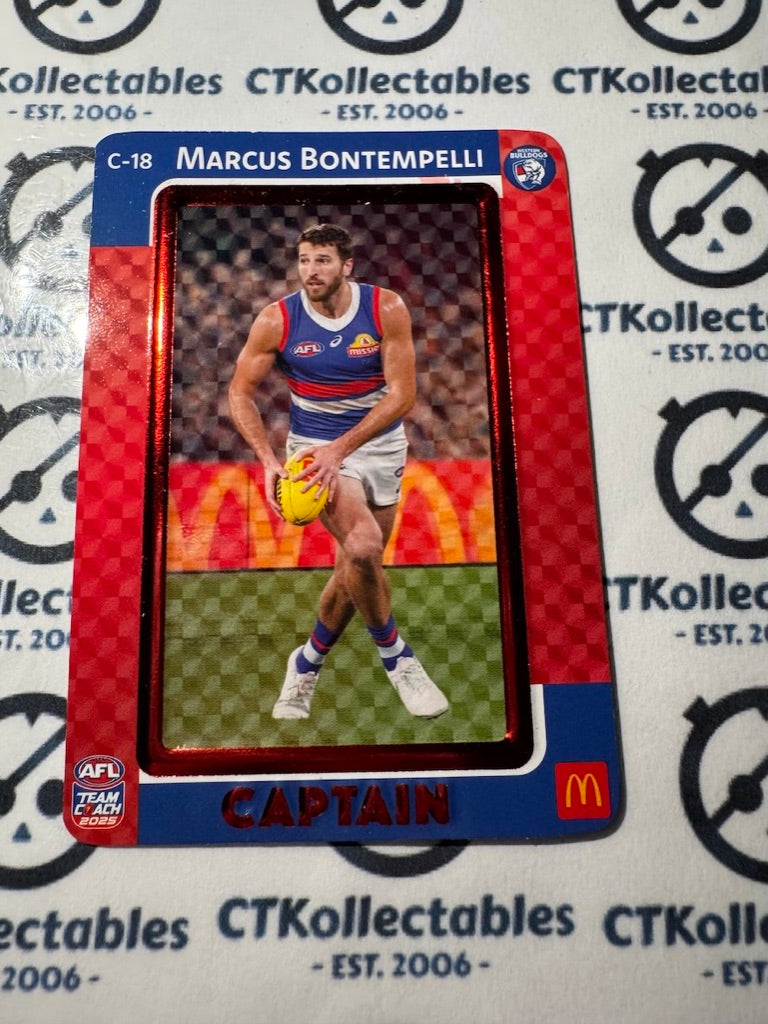 2025 AFL Teamcoach Maccas Captain RED -Marcus Bontempelli  C-18 Bulldogs