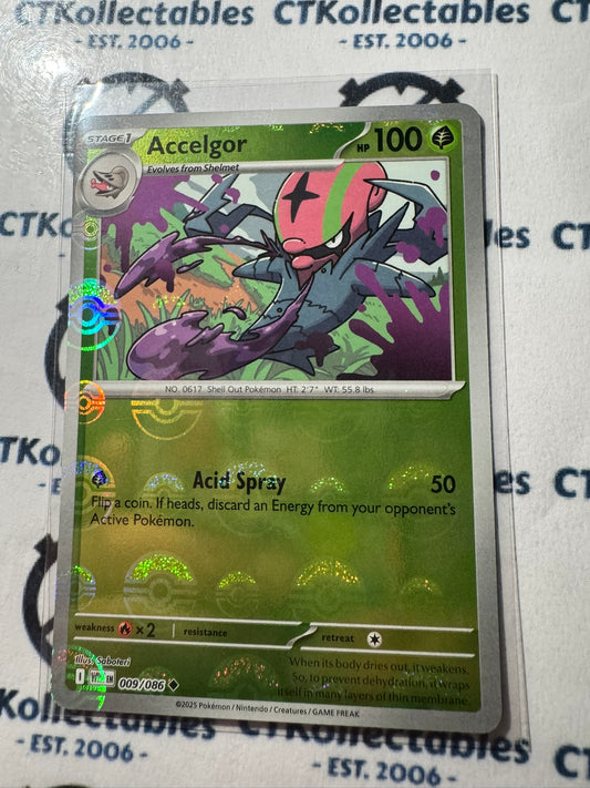 Accelgor Poke Ball Reverse Holo Scarlet & Violet White Flare #009/086 Pokemon