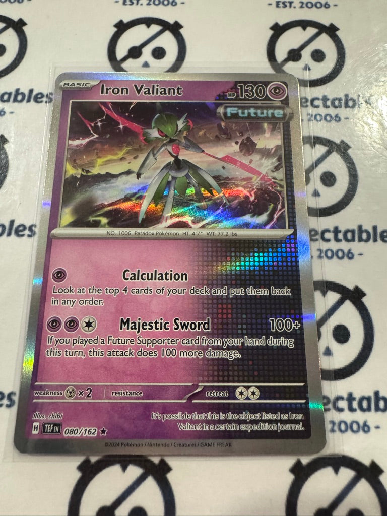 Iron Valiant Holo Rare Scarlet & Violet Temporal Forces # 080/162 Pokemon